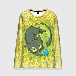 Лонгслив мужской Судзумэ закрывающая двери: котик с клубком, цвет: 3D-принт