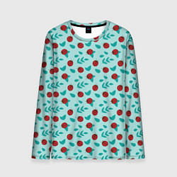 Лонгслив мужской Паттерн листья и божьи коровки, цвет: 3D-принт