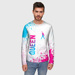 Лонгслив мужской Queen neon gradient style: надпись, символ, цвет: 3D-принт — фото 2