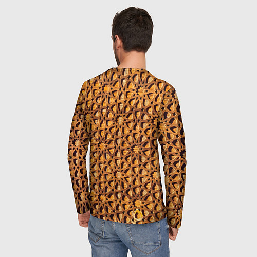 Мужской лонгслив Медовый паттерн / 3D-принт – фото 4