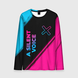 Лонгслив мужской A Silent Voice - neon gradient: надпись, символ, цвет: 3D-принт