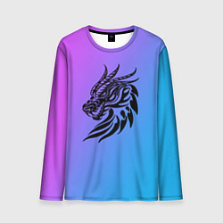 Лонгслив мужской Дракон на градиенте, цвет: 3D-принт