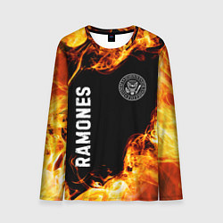 Лонгслив мужской Ramones и пылающий огонь, цвет: 3D-принт