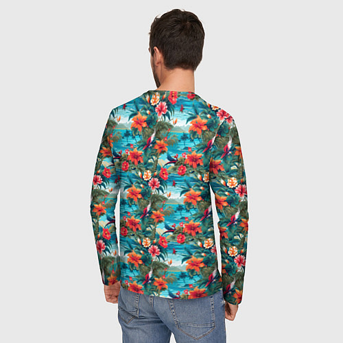 Мужской лонгслив Гавайский паттерн / 3D-принт – фото 4