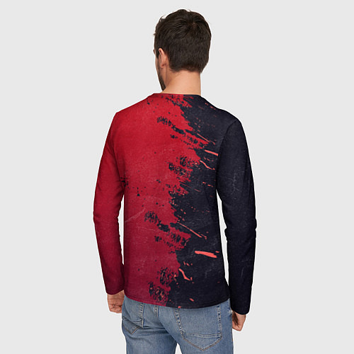 Мужской лонгслив Контрастная современная абстракция / 3D-принт – фото 4
