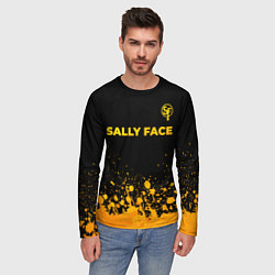 Лонгслив мужской Sally Face - gold gradient: символ сверху, цвет: 3D-принт — фото 2