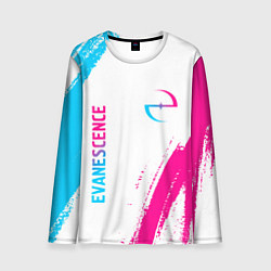 Мужской лонгслив Evanescence neon gradient style: надпись, символ