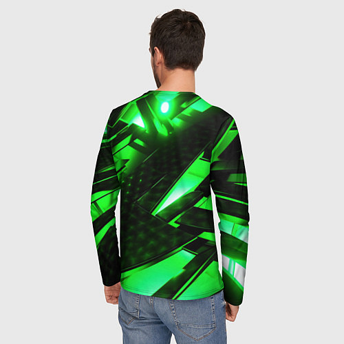Мужской лонгслив Cyberpunk 2077 phantom liberty neon green / 3D-принт – фото 4