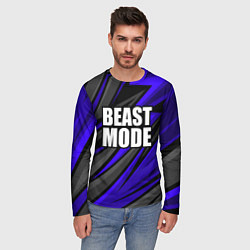 Лонгслив мужской Beast mode - синяя униформа, цвет: 3D-принт — фото 2