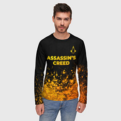 Лонгслив мужской Assassins Creed - gold gradient: символ сверху, цвет: 3D-принт — фото 2