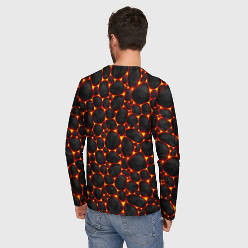 Мужской лонгслив Огненные камни / 3D-принт – фото 4