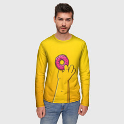Лонгслив мужской Гомер и пончик, цвет: 3D-принт — фото 2