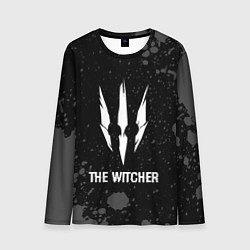 Лонгслив мужской The Witcher glitch на темном фоне, цвет: 3D-принт