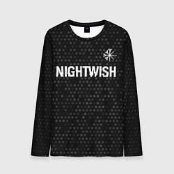 Лонгслив мужской Nightwish glitch на темном фоне: символ сверху, цвет: 3D-принт