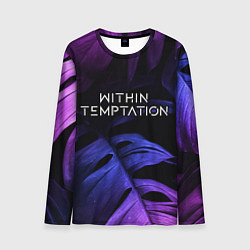 Лонгслив мужской Within Temptation neon monstera, цвет: 3D-принт