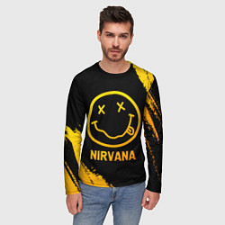 Лонгслив мужской Nirvana - gold gradient, цвет: 3D-принт — фото 2