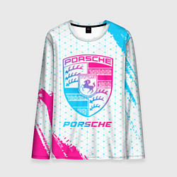 Лонгслив мужской Porsche neon gradient style, цвет: 3D-принт