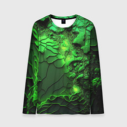 Лонгслив мужской Объемная зеленая текстура, цвет: 3D-принт