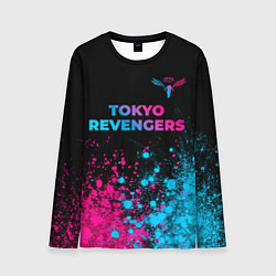 Лонгслив мужской Tokyo Revengers - neon gradient: символ сверху, цвет: 3D-принт