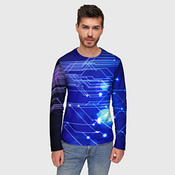 Лонгслив мужской Потоковые линии, цвет: 3D-принт — фото 2