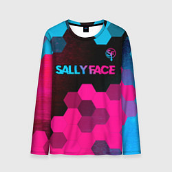 Лонгслив мужской Sally Face - neon gradient: символ сверху, цвет: 3D-принт