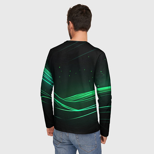 Мужской лонгслив CS GO green logo / 3D-принт – фото 4
