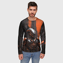 Лонгслив мужской Боевой робот ксеноморф, цвет: 3D-принт — фото 2
