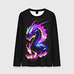Лонгслив мужской Неоновый космический дракон, цвет: 3D-принт