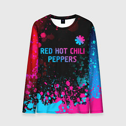 Мужской лонгслив Red Hot Chili Peppers - neon gradient: символ свер