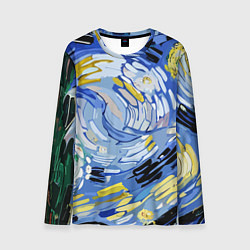Лонгслив мужской Облака в стиле Ван Гога, цвет: 3D-принт