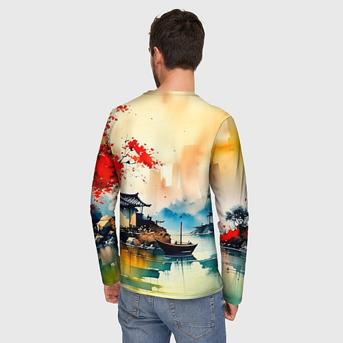 Мужской лонгслив Краски природы / 3D-принт – фото 4