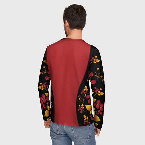 Мужской лонгслив Москвич хохлома / 3D-принт – фото 4