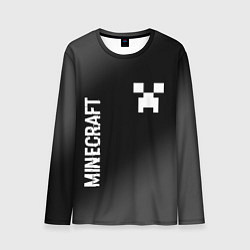 Мужской лонгслив Minecraft glitch на темном фоне: надпись, символ