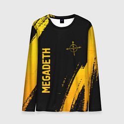 Мужской лонгслив Megadeth - gold gradient: надпись, символ