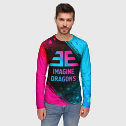 Лонгслив мужской Imagine Dragons - neon gradient, цвет: 3D-принт — фото 2
