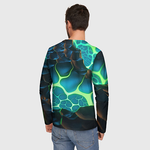 Мужской лонгслив CSGO разлом неоновых плит / 3D-принт – фото 4
