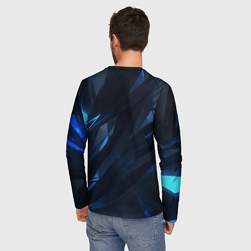 Мужской лонгслив Синяя безгранность / 3D-принт – фото 4