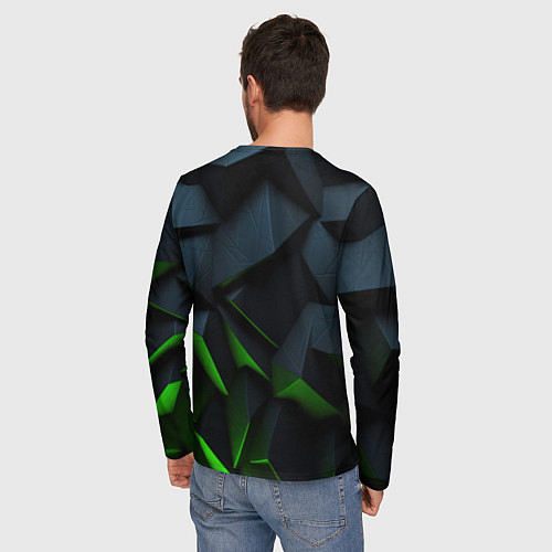 Мужской лонгслив CSGO green texture logo / 3D-принт – фото 4