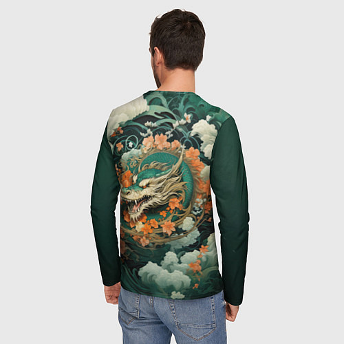 Мужской лонгслив Облачный дракон Irezumi / 3D-принт – фото 4