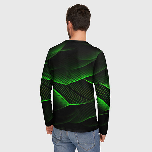 Мужской лонгслив CSGO green abstract lines / 3D-принт – фото 4