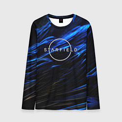 Лонгслив мужской Starfield logo blue background, цвет: 3D-принт