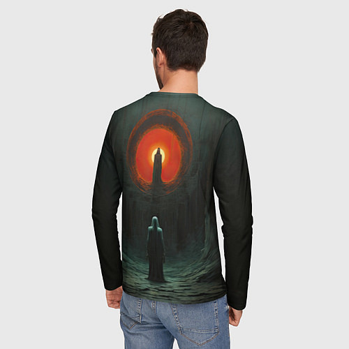 Мужской лонгслив Подземный храм / 3D-принт – фото 4