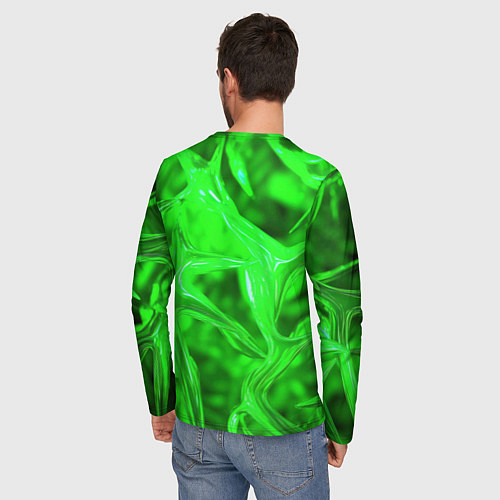 Мужской лонгслив Geometry green / 3D-принт – фото 4