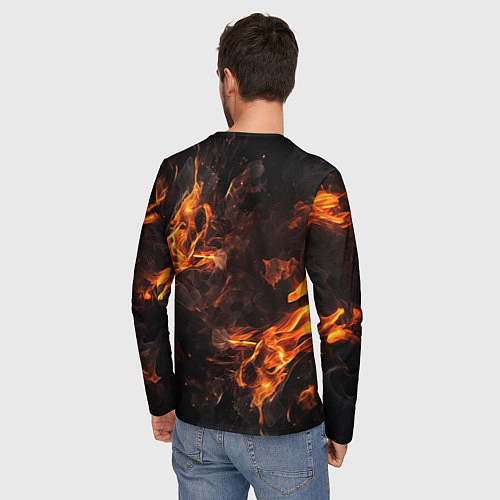 Мужской лонгслив Baldurs Gate 3 fire logo / 3D-принт – фото 4