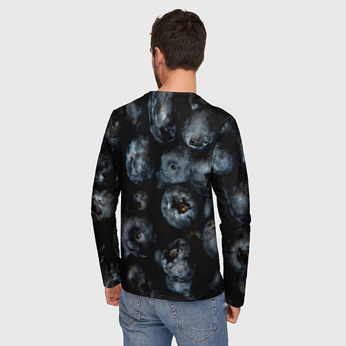 Мужской лонгслив Много черники / 3D-принт – фото 4