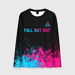 Лонгслив мужской Fall Out Boy - neon gradient: символ сверху, цвет: 3D-принт