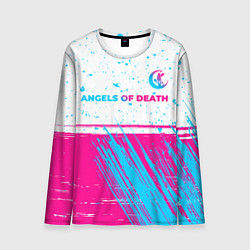 Лонгслив мужской Angels of Death neon gradient style: символ сверху, цвет: 3D-принт