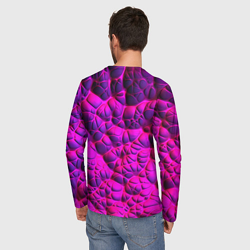 Мужской лонгслив Объемная розовая текстура / 3D-принт – фото 4