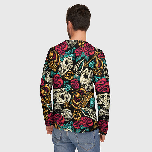 Мужской лонгслив A pattern for a hipster / 3D-принт – фото 4