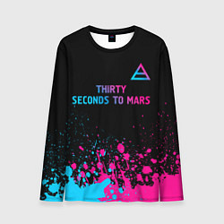 Мужской лонгслив Thirty Seconds to Mars - neon gradient: символ све